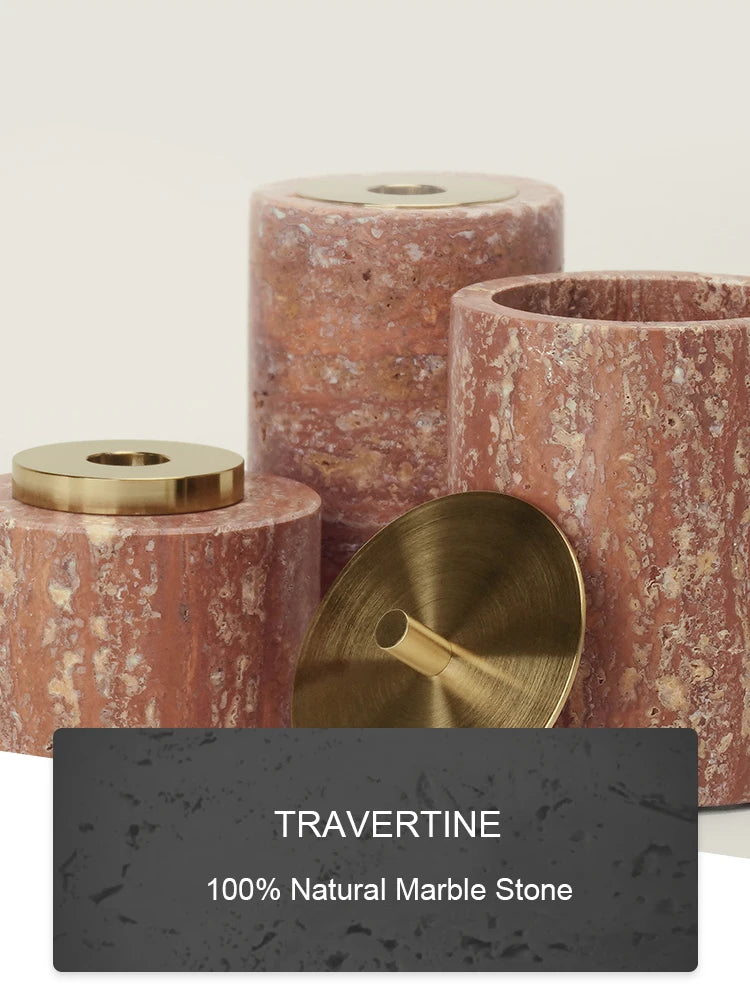 Red Travertine Bath Set