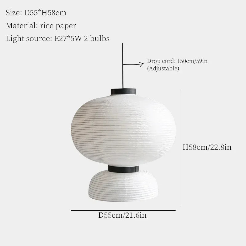 Wabi-Sabi Paper Arc Pendant Lamp