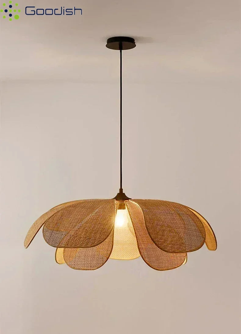 Wabi-Sabi Rattan Pendant Chandelier