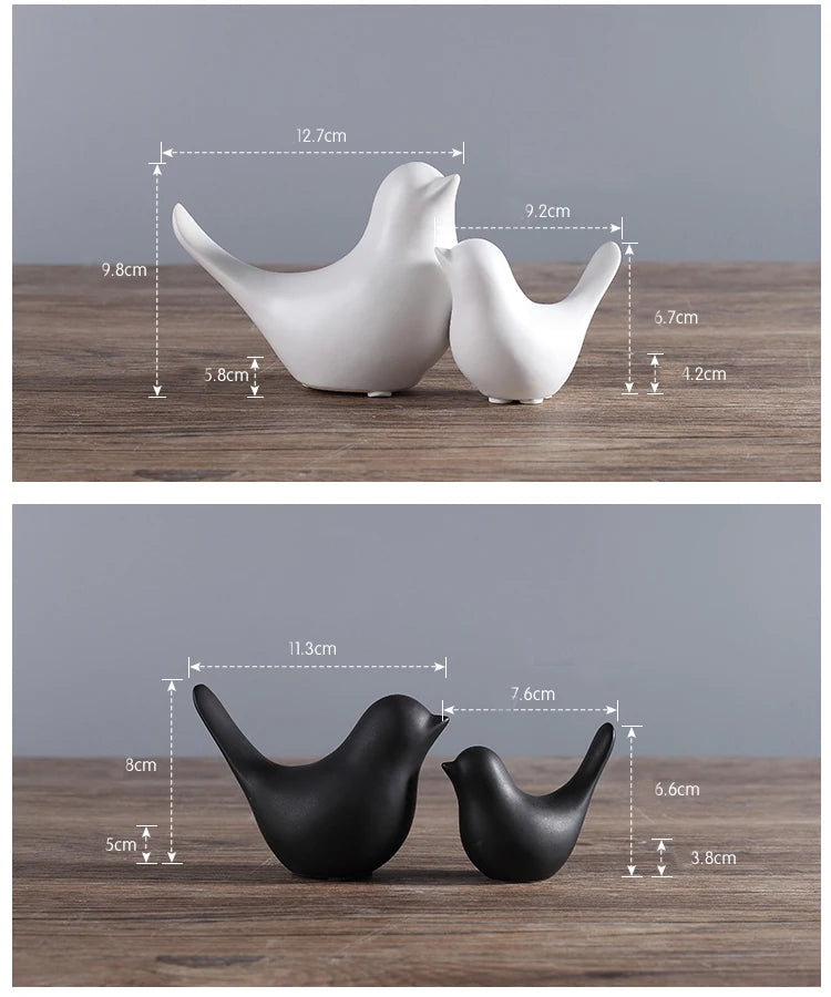 Nordic Ceramic Bird Figurine