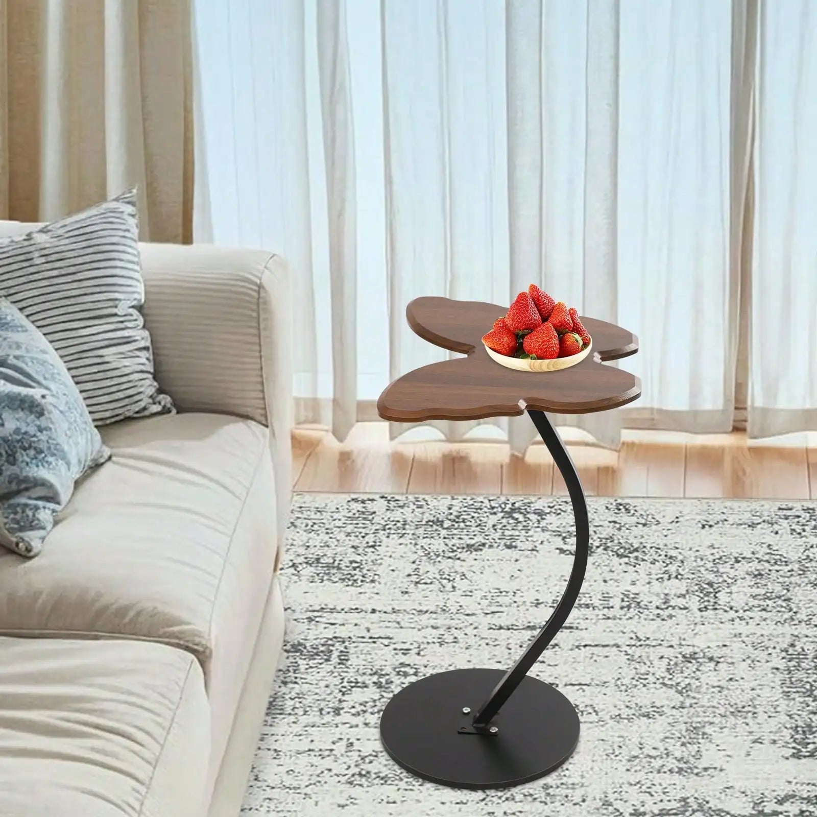 C-Shaped Sofa Side Table
