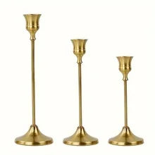 Vintage Metal Candle Holder Set