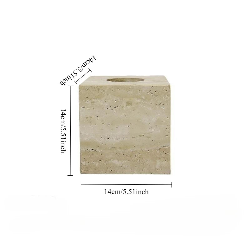 Natural Travertine Tissue Box