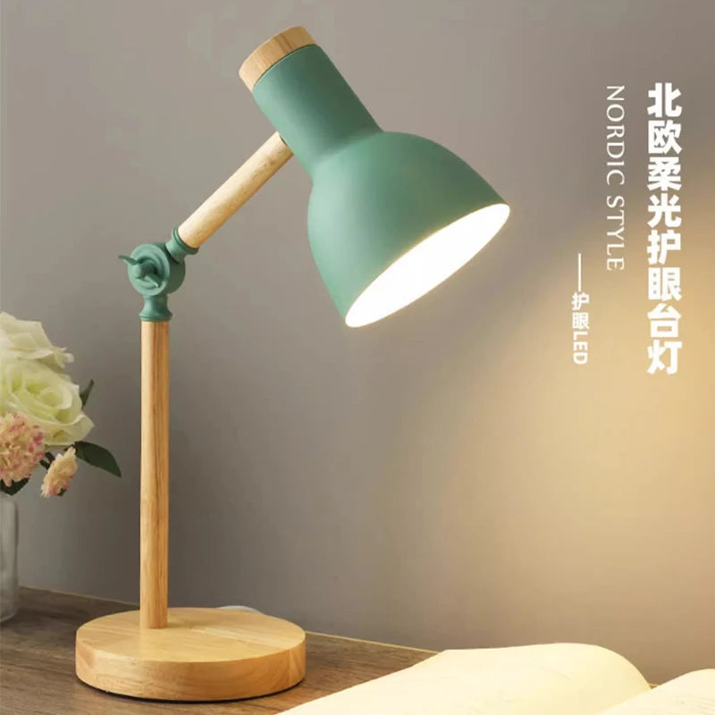 Nordic Wood Bedside Lamp