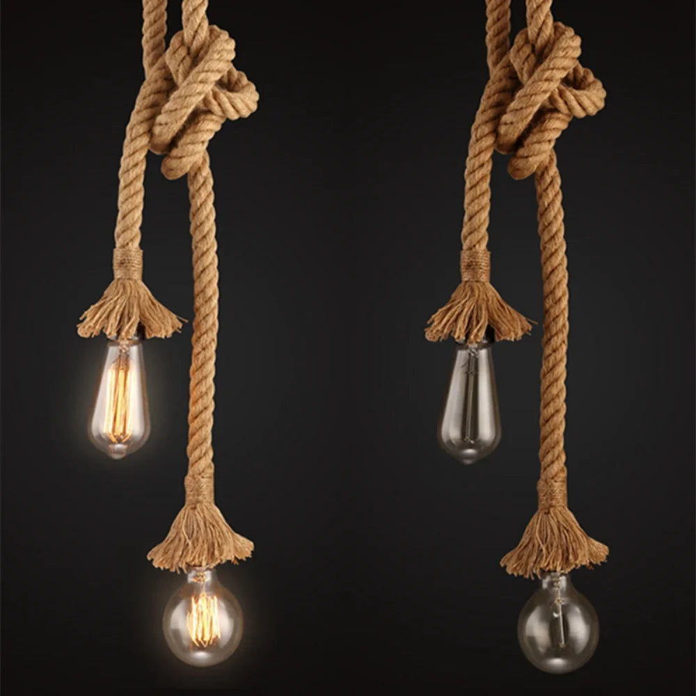 Hemp Rope Industrial Pendant Light