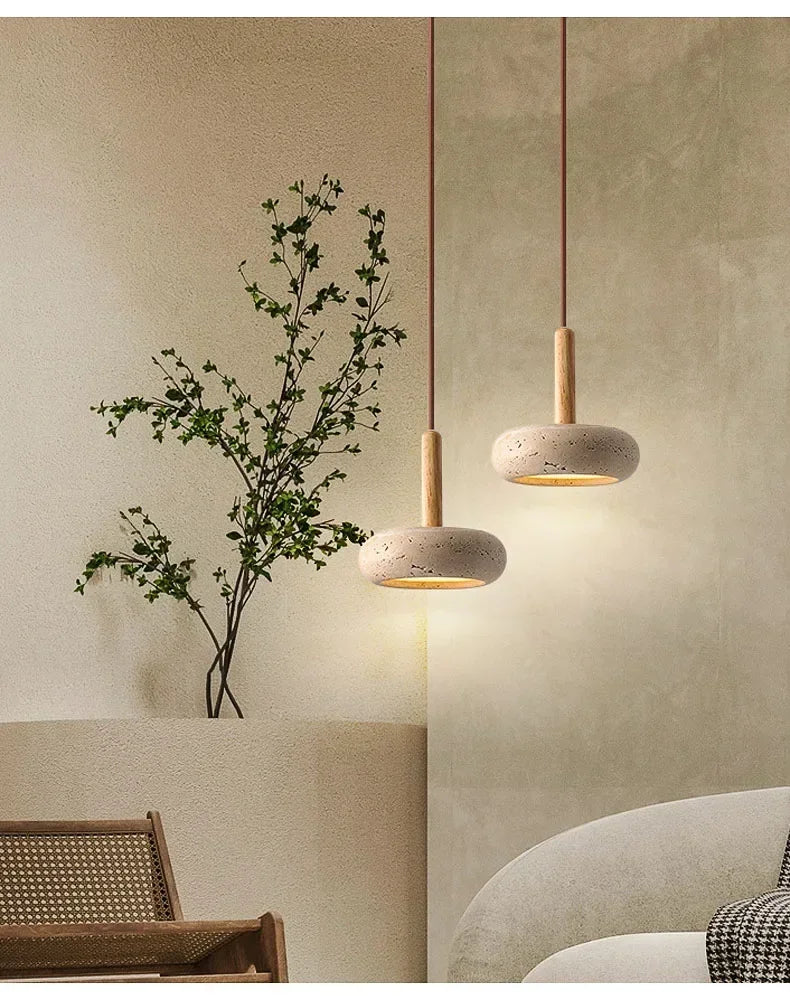 Wabi-Sabi Stone Pendant Lamp