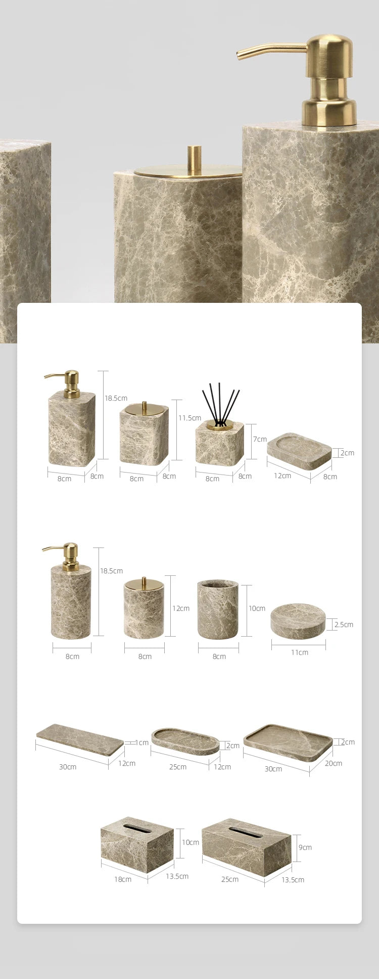 Emperador Light Marble Set