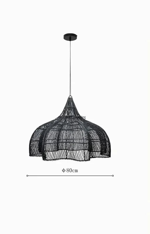 Wabi-Sabi Rattan Pendant Chandelier