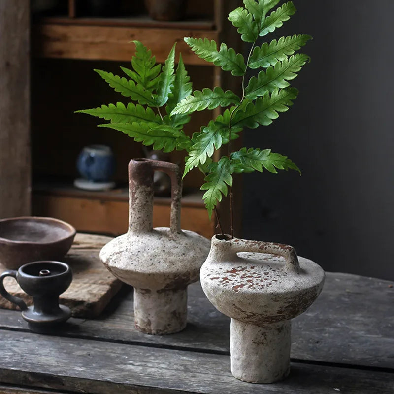 Rustic Spotted Pottery Vase