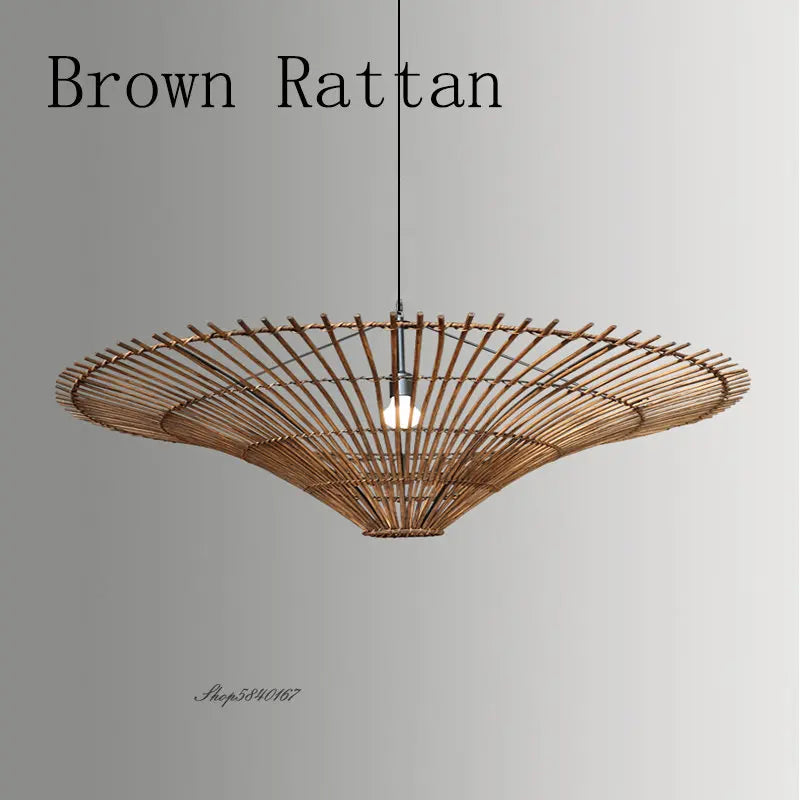 Retro Rattan Pendant Chandelier