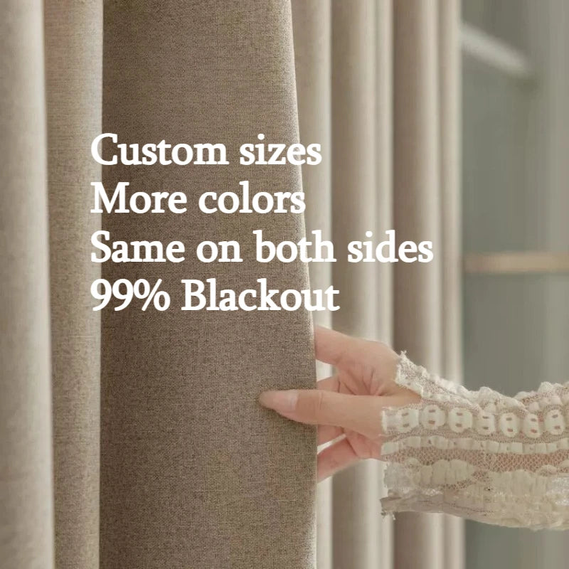 Modern Cotton-Linen Blackout Curtains