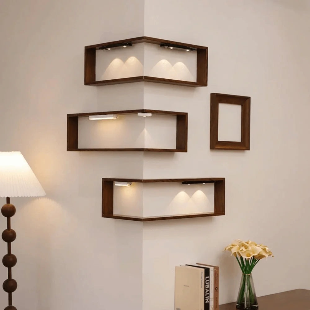 Floating Corner Wall Shelf