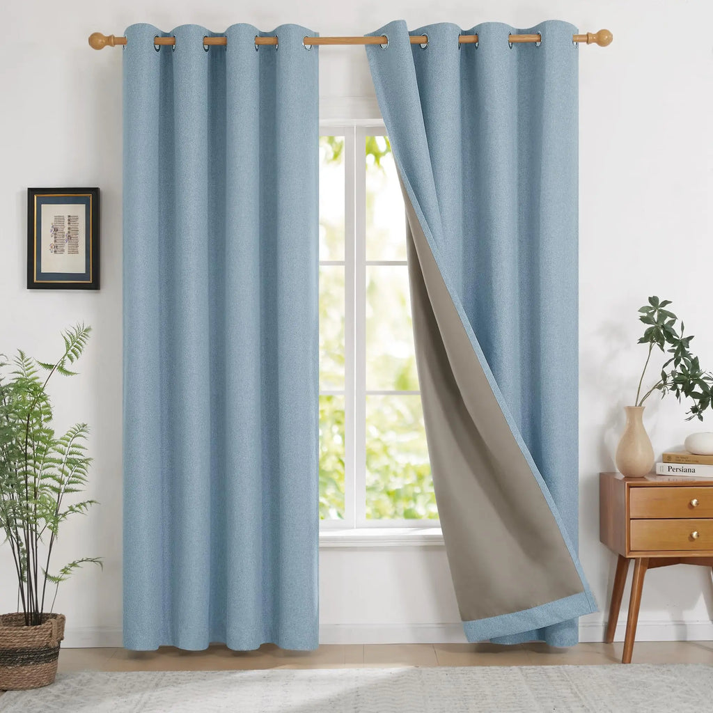 Modern Linen Blackout Curtains, 350cm