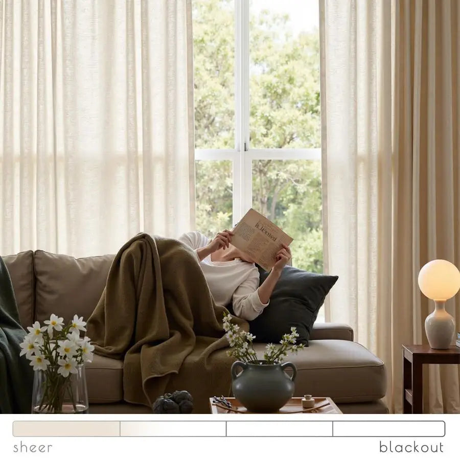Farmhouse Linen-Blend Semi-Sheer Curtains, 84"