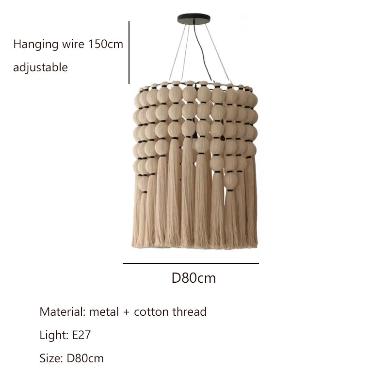 Wabi-Sabi Hemp Rope Pendant Chandelier