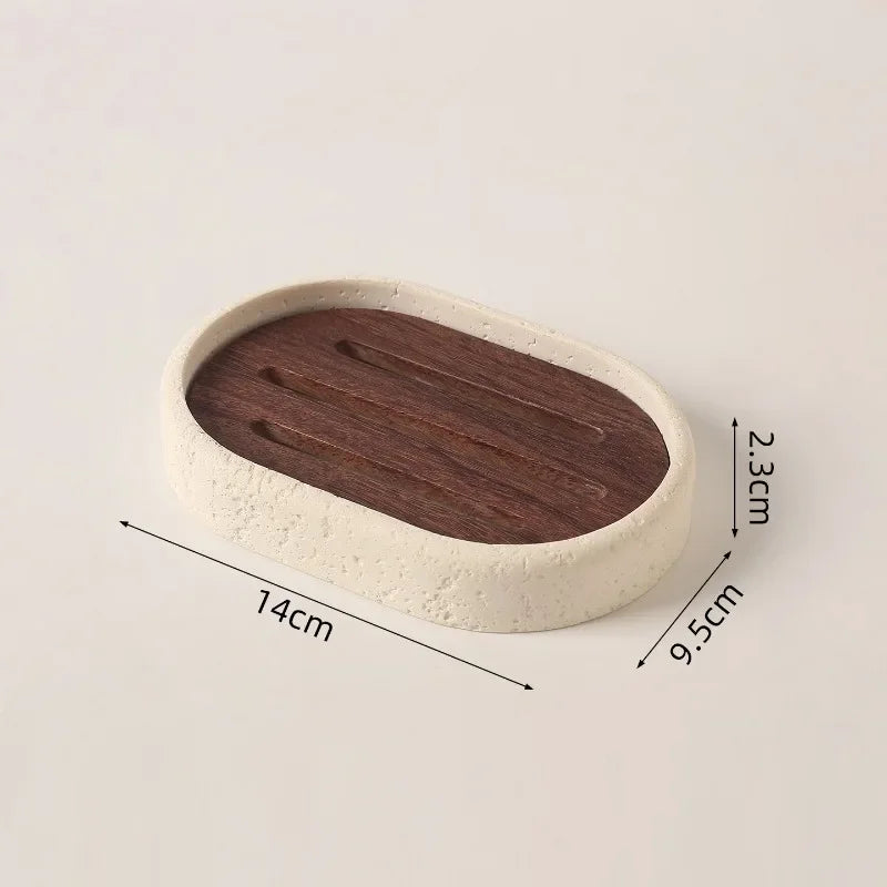 Draining Travertine Soap Dish