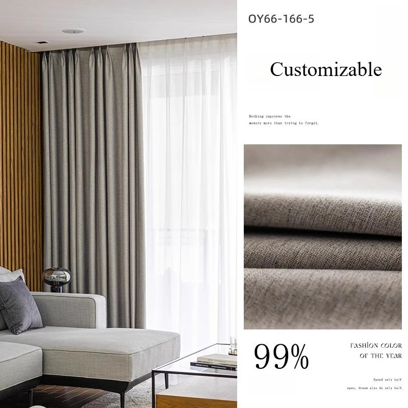 Modern Cotton-Linen Blackout Curtains