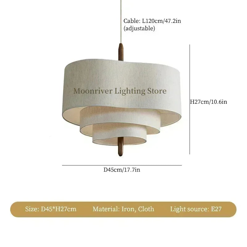Wabi-Sabi Fabric Arc Pendant Lamp
