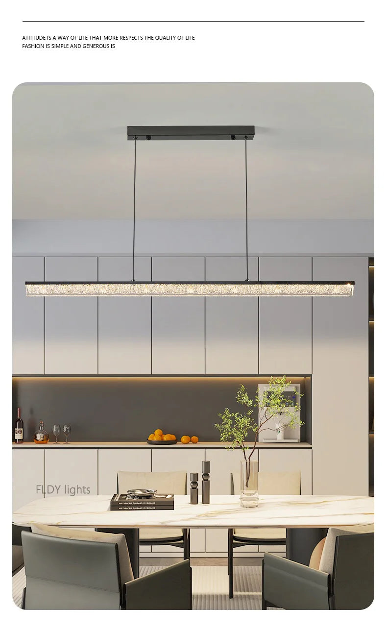 Nordic Glass Linear Pendant Light