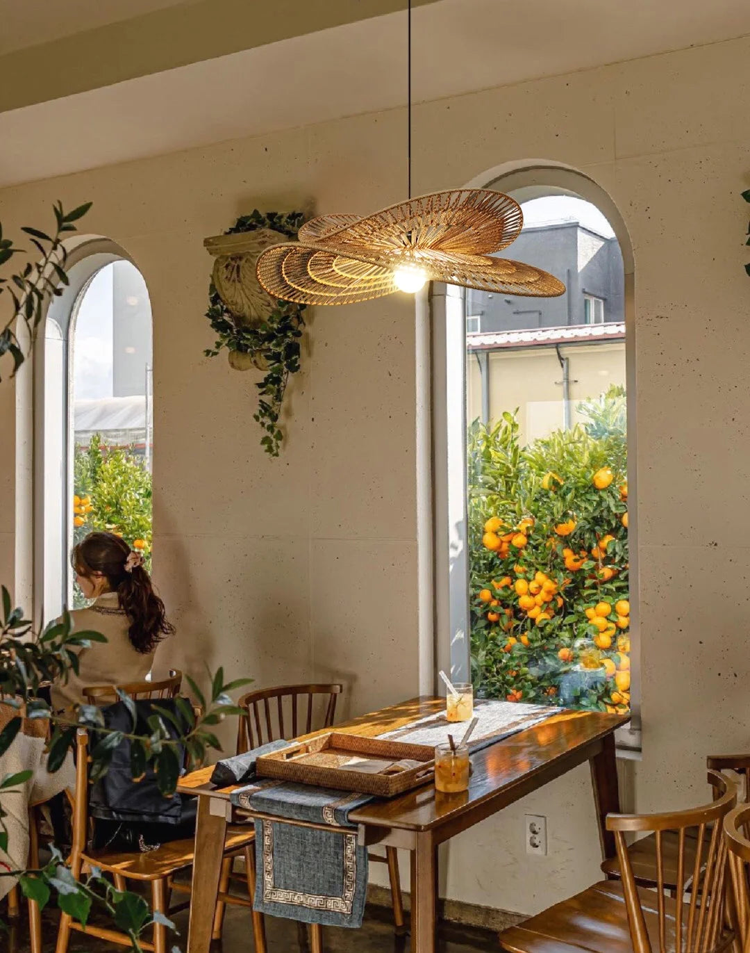 Wabi-Sabi Rattan Pendant Chandelier