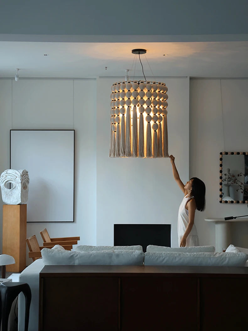 Wabi-Sabi Hemp Rope Pendant Chandelier