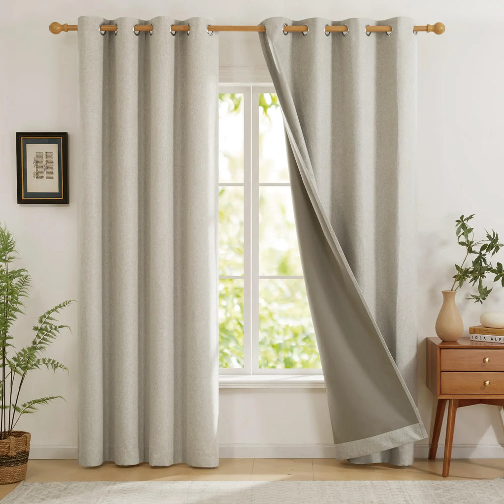 Modern Linen Blackout Curtains, 350cm