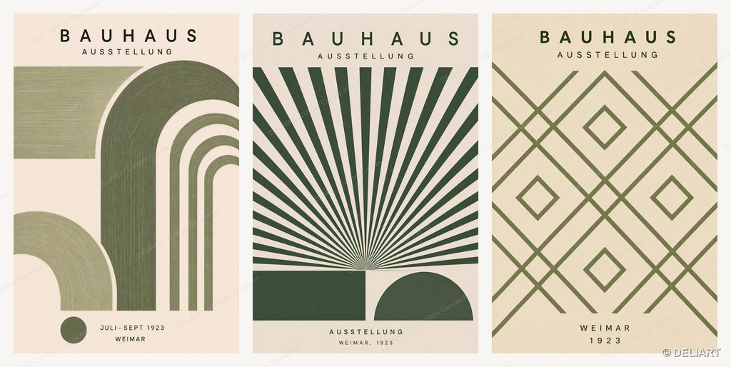 Set of 3 Minimalist Geometric Canvas Wall Art