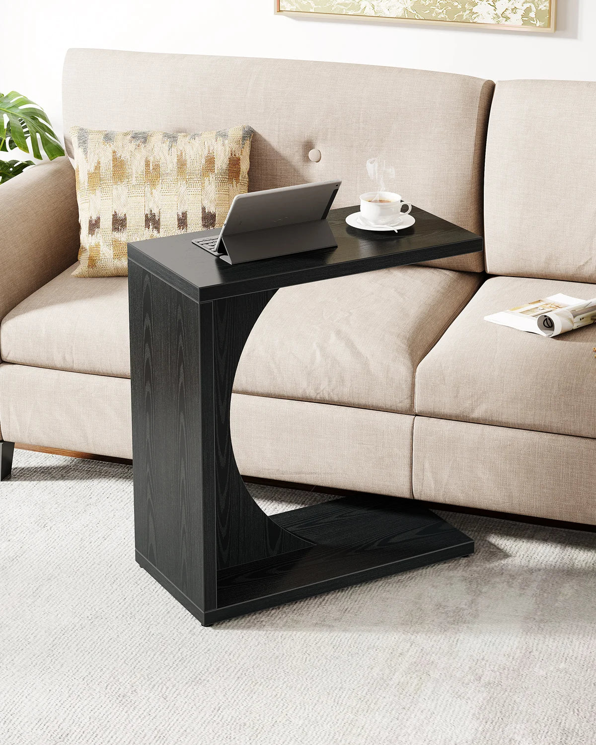 C-Shaped Sofa Side Table