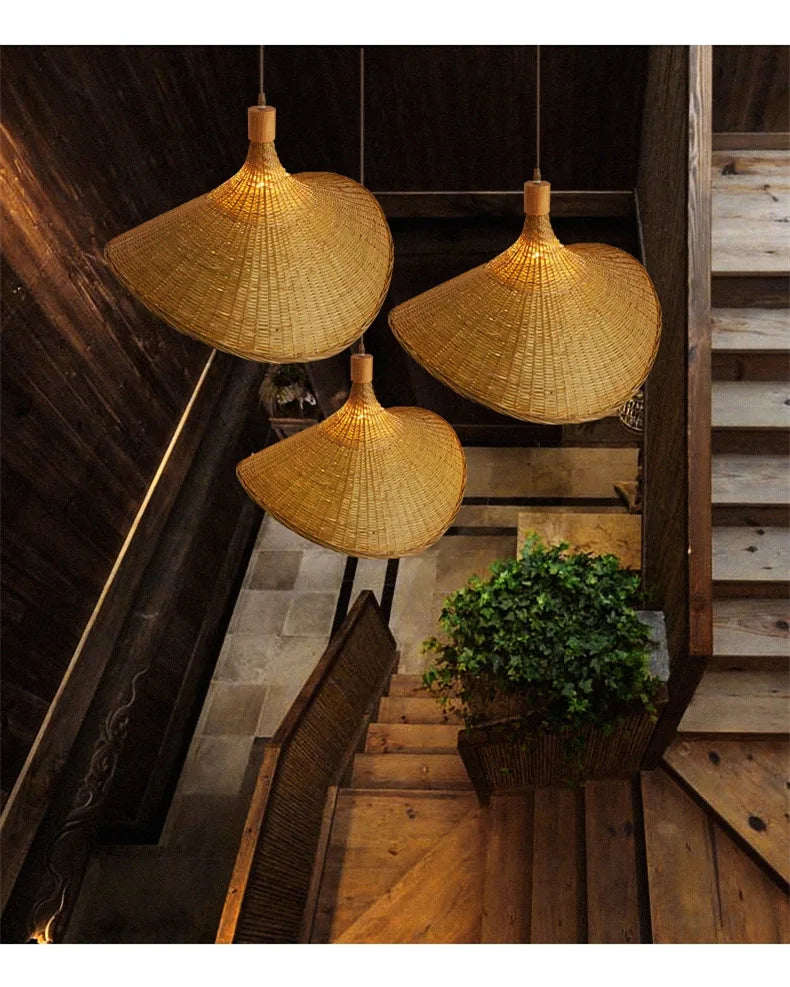 Retro Rattan Pendant Chandelier