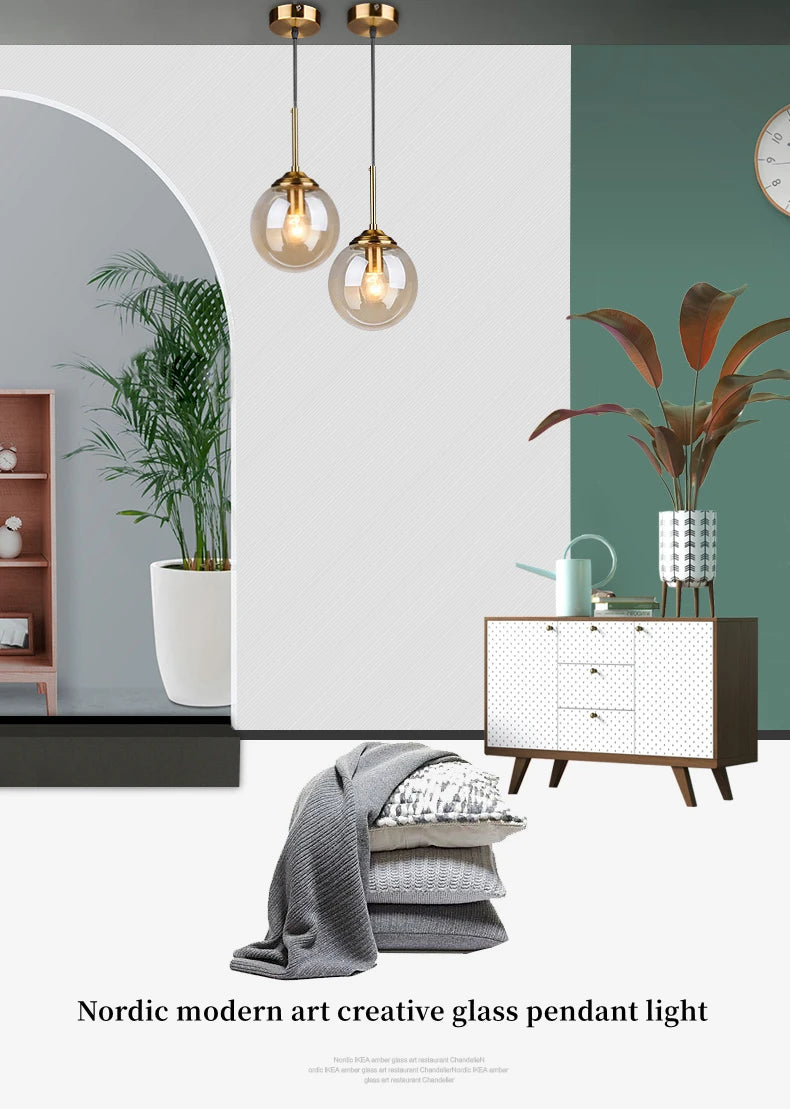 Modern Metal & Glass Chandelier