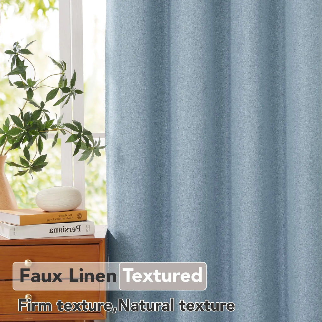 Modern Linen Blackout Curtains, 350cm