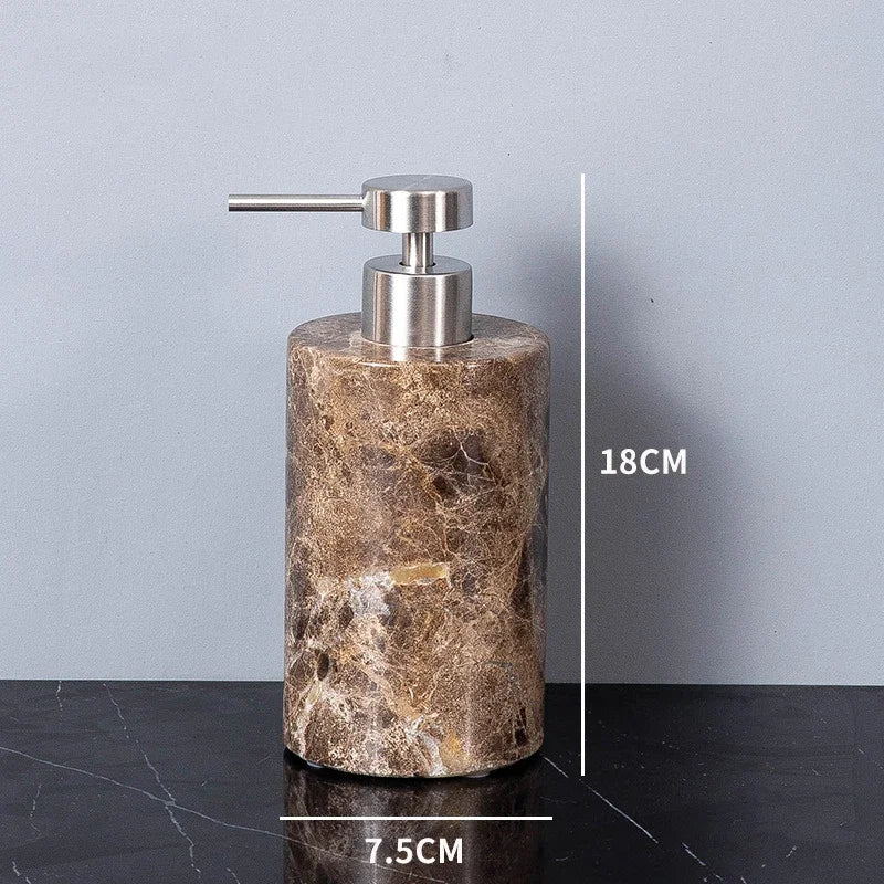 Dark Brown Marble Bath Set