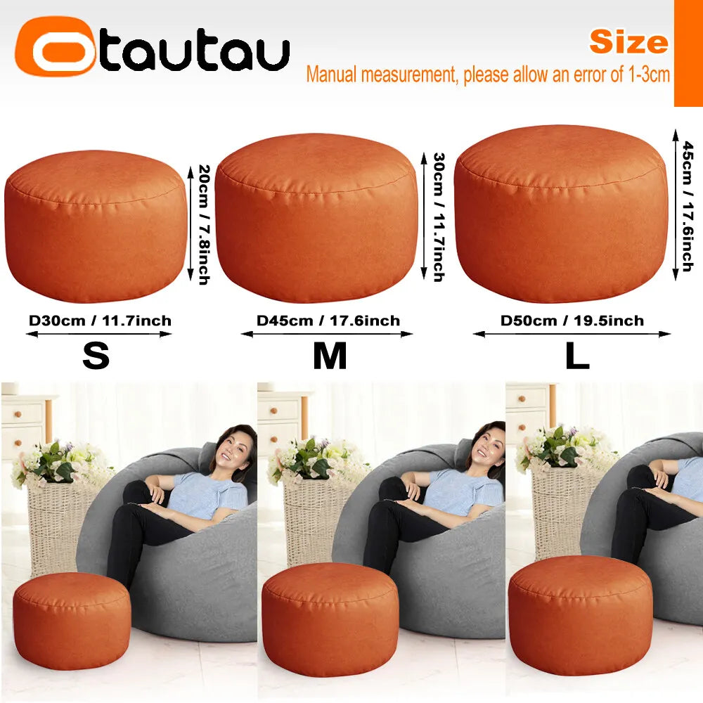 Round Storage Pouf