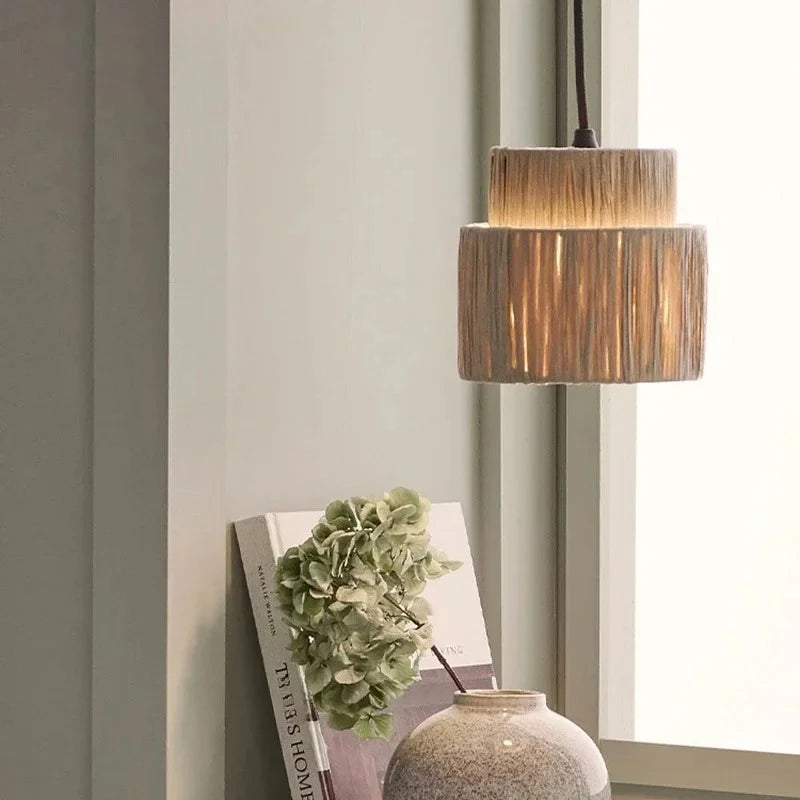 Japanese Rattan Pendant Chandelier