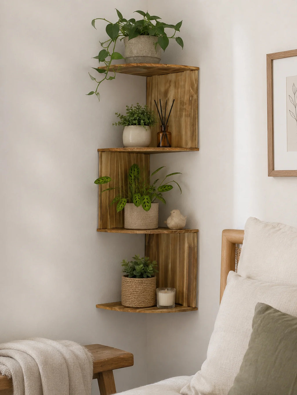 Floating Corner Wall Shelf
