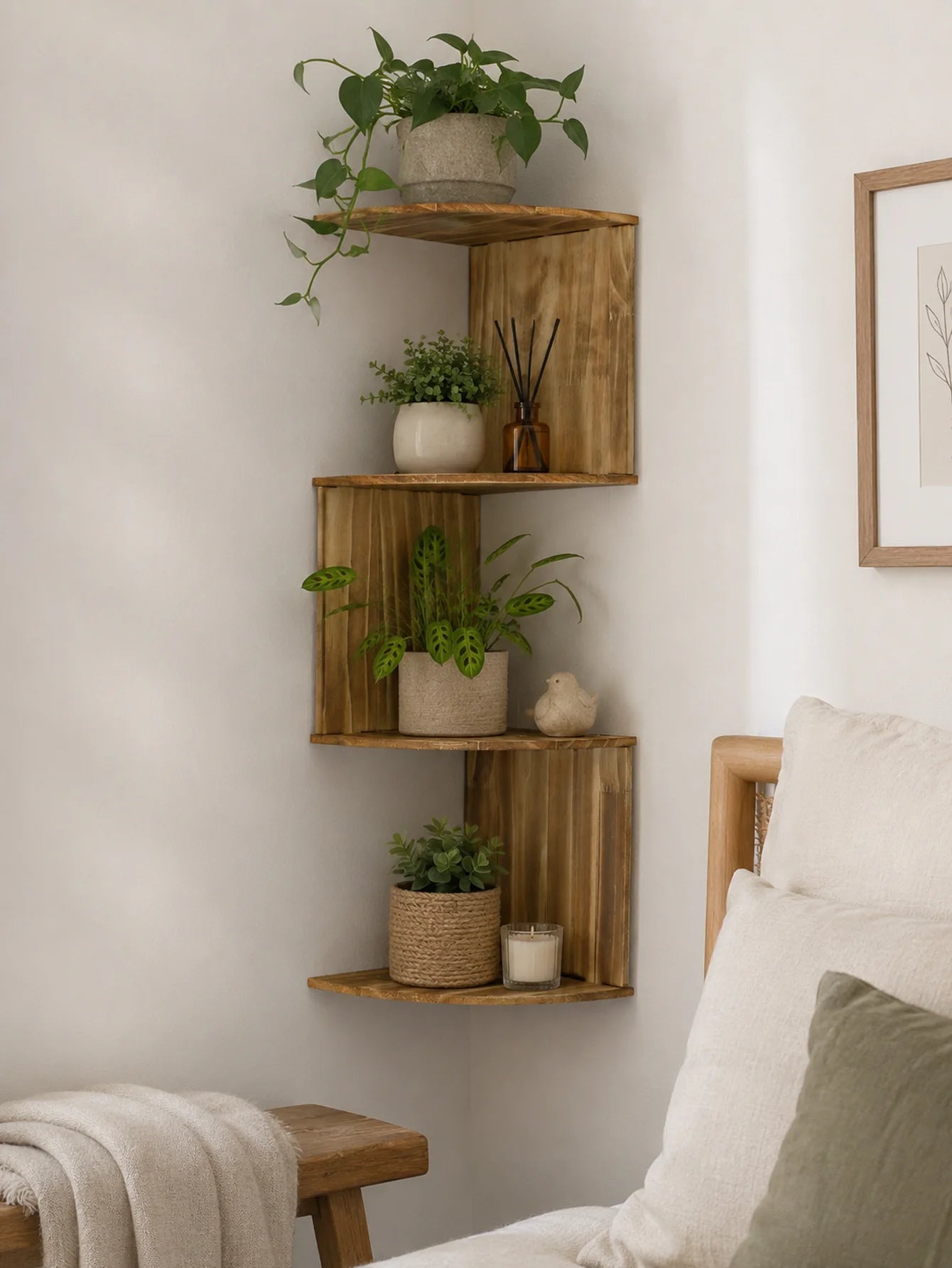 Floating Corner Wall Shelf