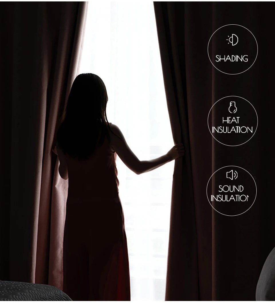 Modern Linen-Blend Blackout Curtains