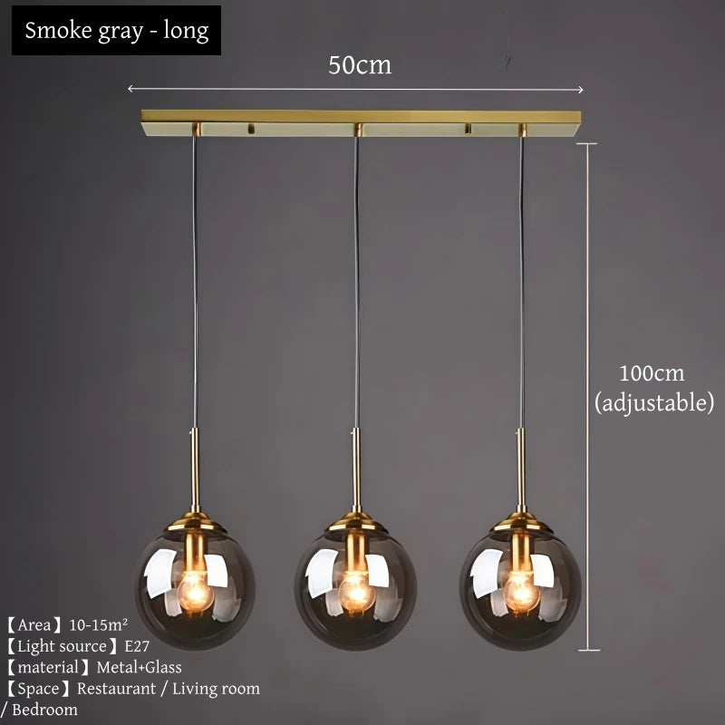 Modern Metal & Glass Chandelier