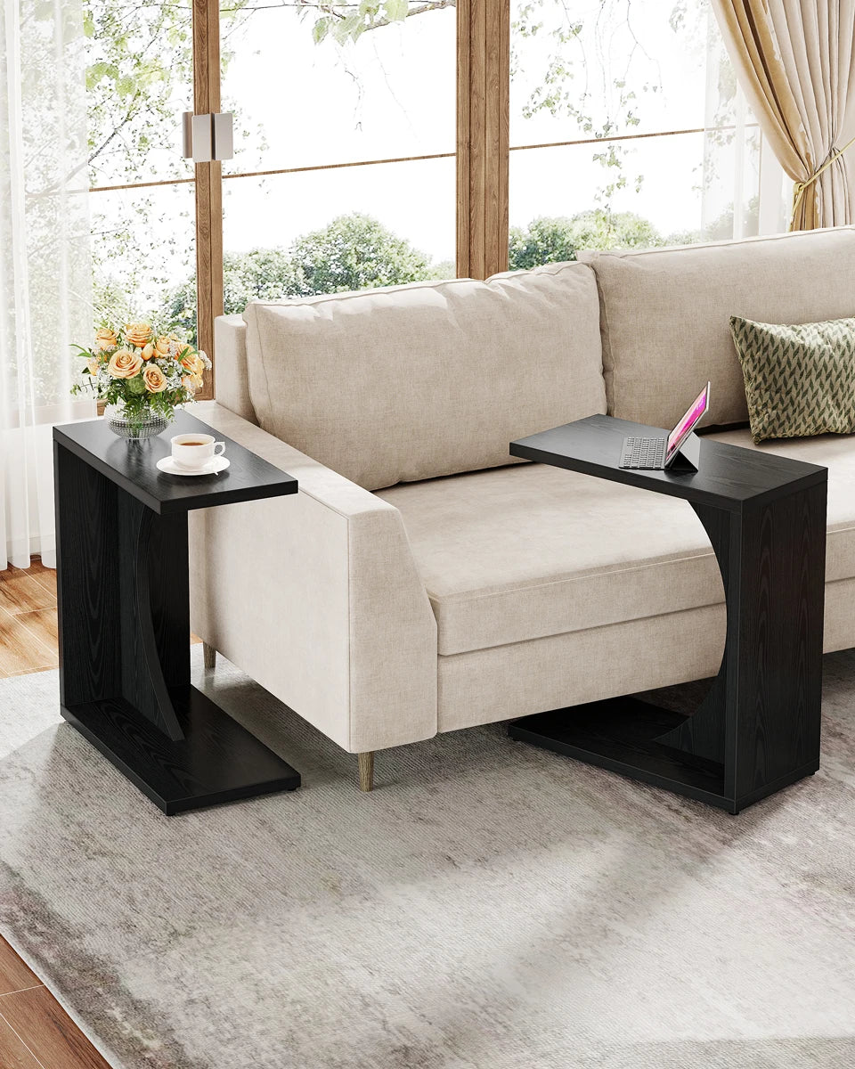 C-Shaped Sofa Side Table