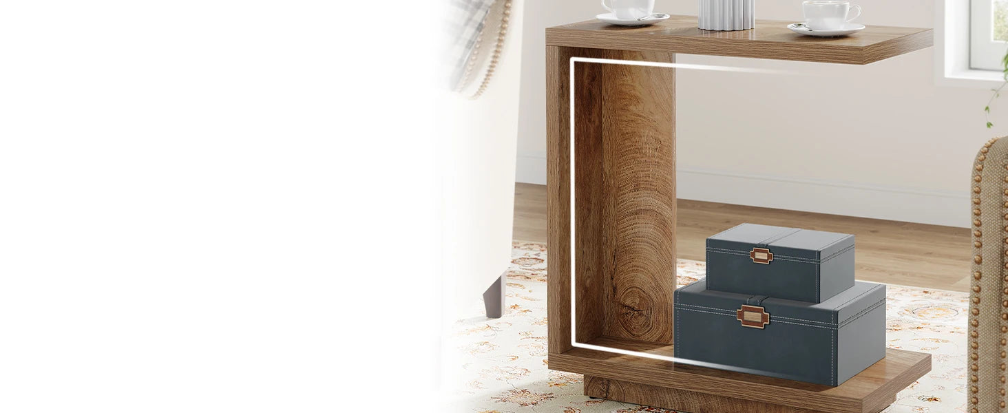 C-Shaped Sofa Side Table