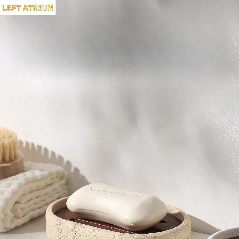 Draining Travertine Soap Dish
