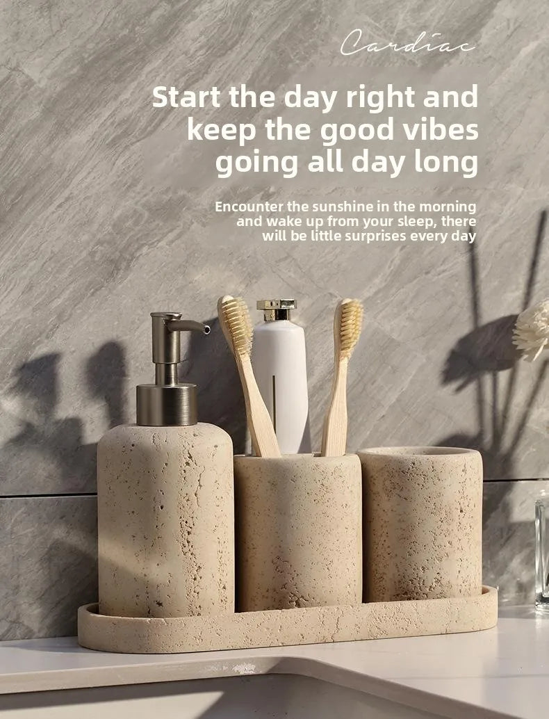 Travertine 4-Piece Bath Set