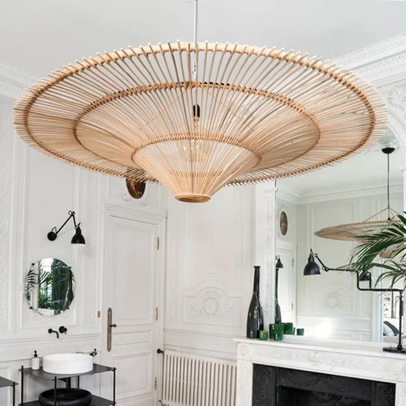 Retro Rattan Pendant Chandelier