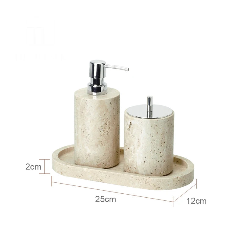 Beige Travertine Accessory Set