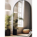Arched Black Full-Length Wall Mirror