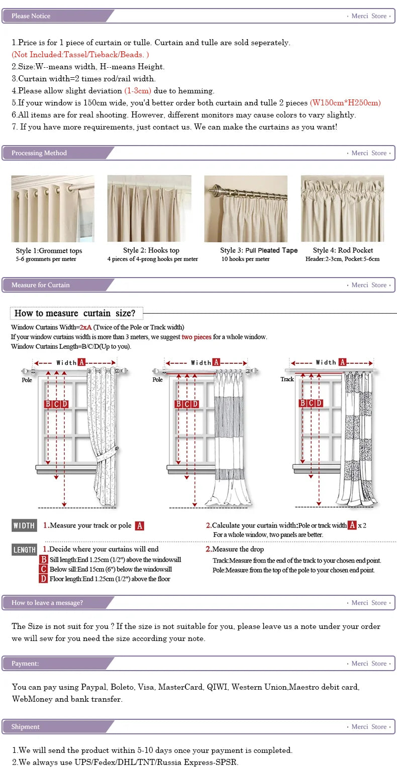 Modern Cotton-Linen Blackout Curtains, 310cm