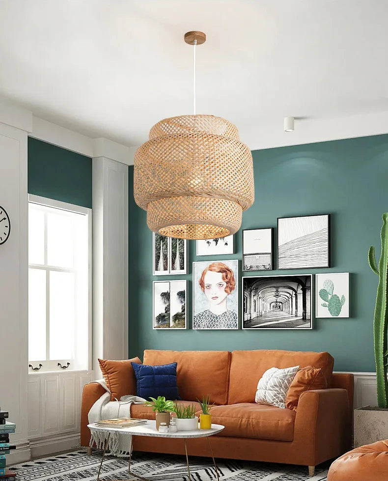 Vintage Bamboo Pendant Chandelier