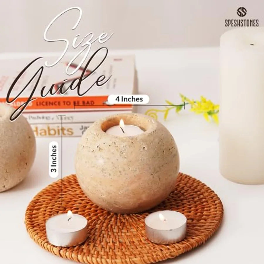 Travertine Tealight Holder (Set)