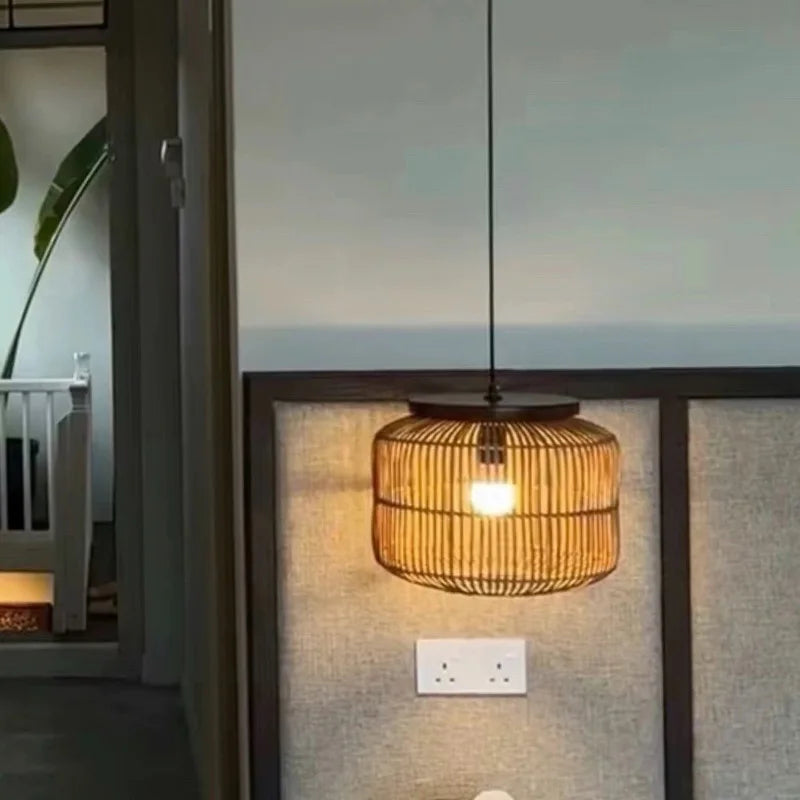 Wabi-Sabi Rattan Pendant Chandelier