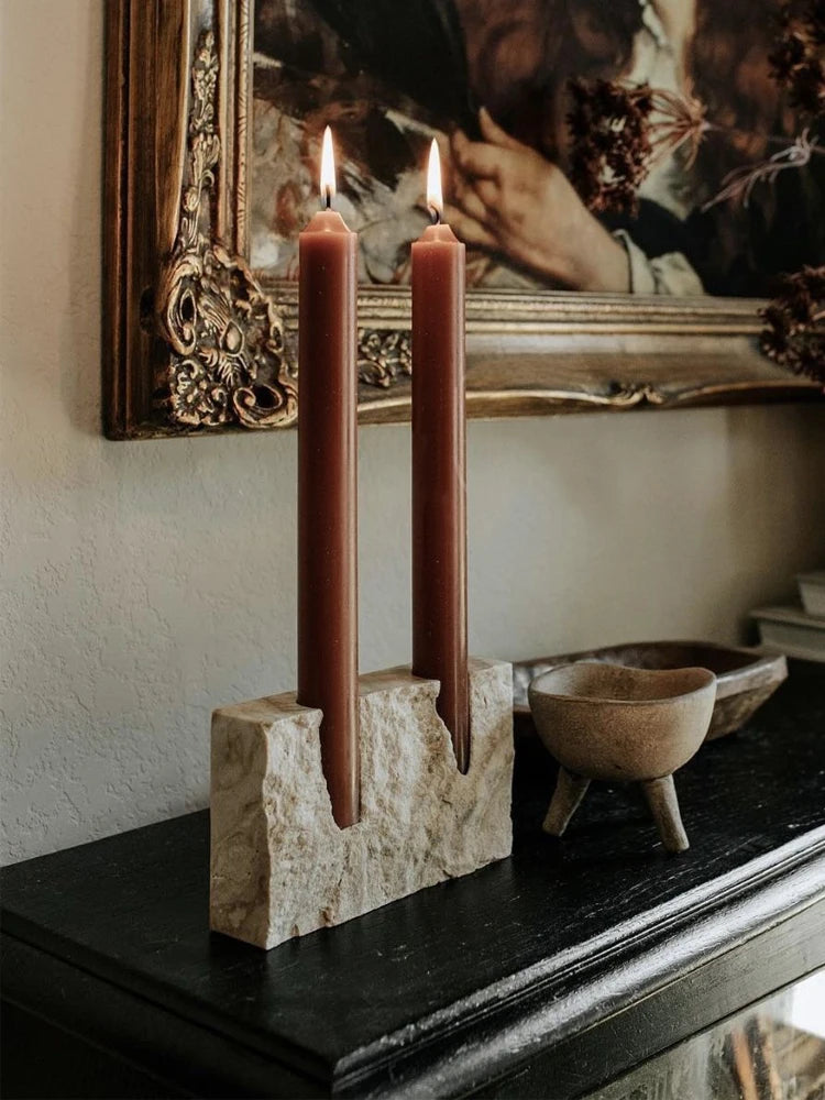 Marble Taper Candle Holder
